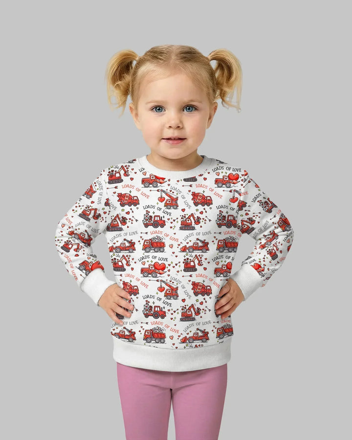 Construction Trucks Loads of Love Crewneck Sweatshirt