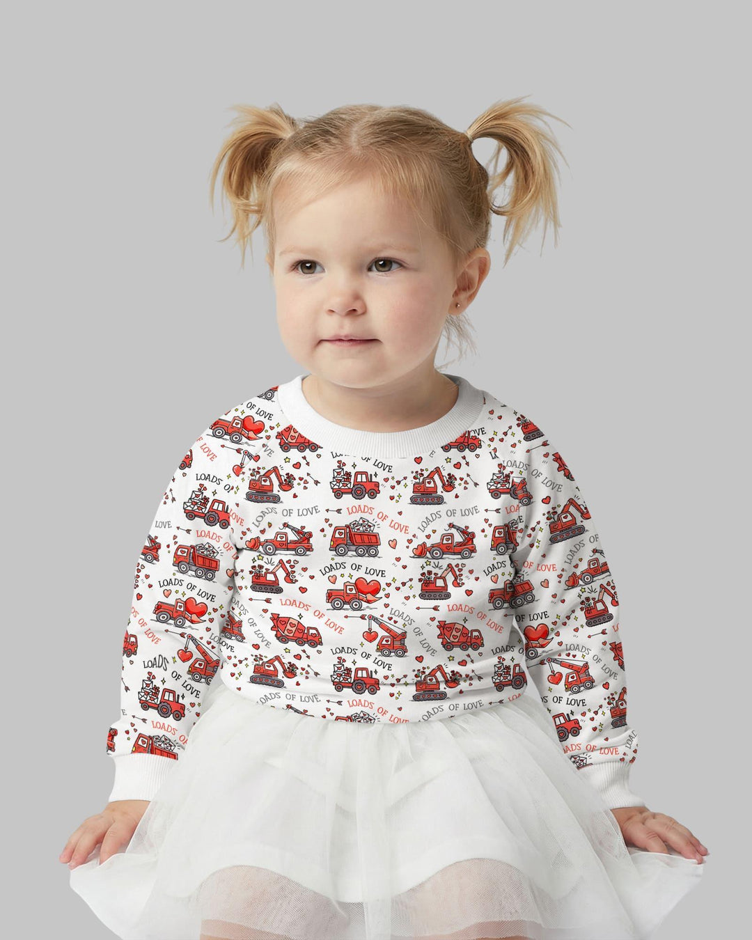 Construction Trucks Loads of Love Crewneck Sweatshirt