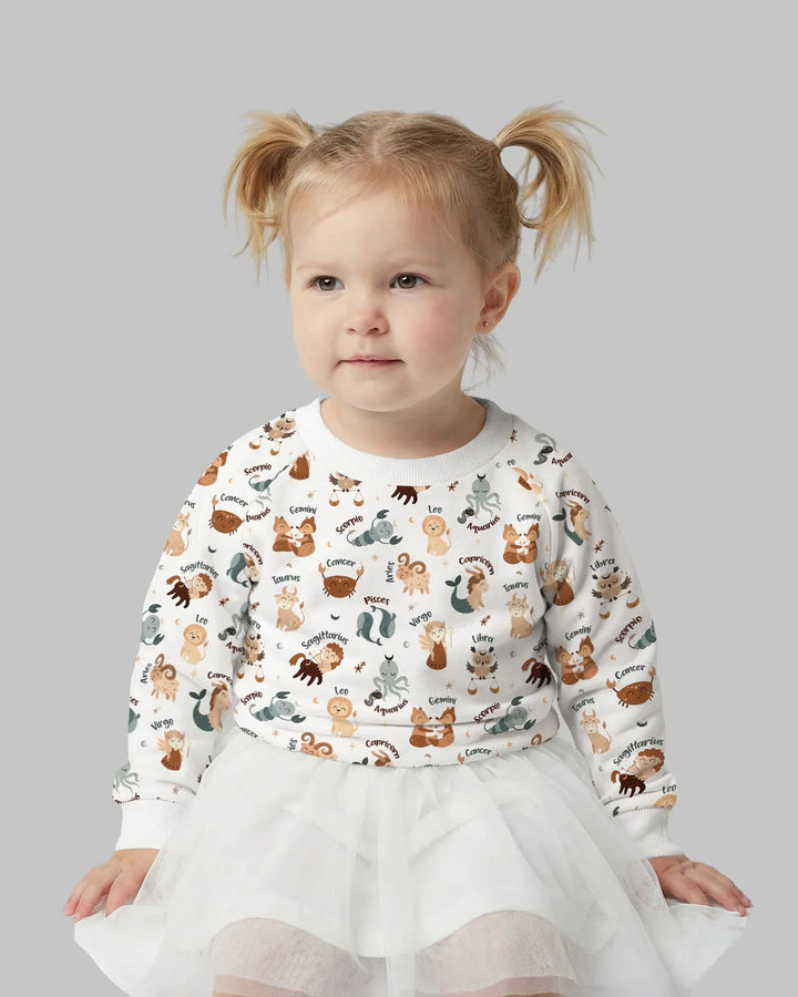 Cute Kids Horoscope Bamboo Crewneck Sweatshirt