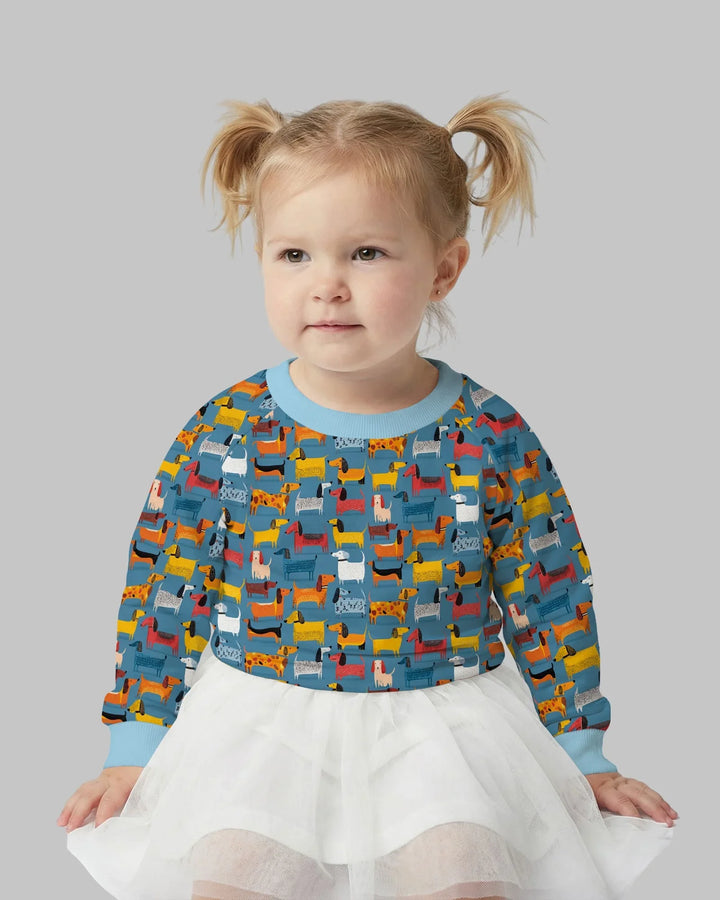 Whimsical Dachshund Bamboo Crewneck Sweatshirt
