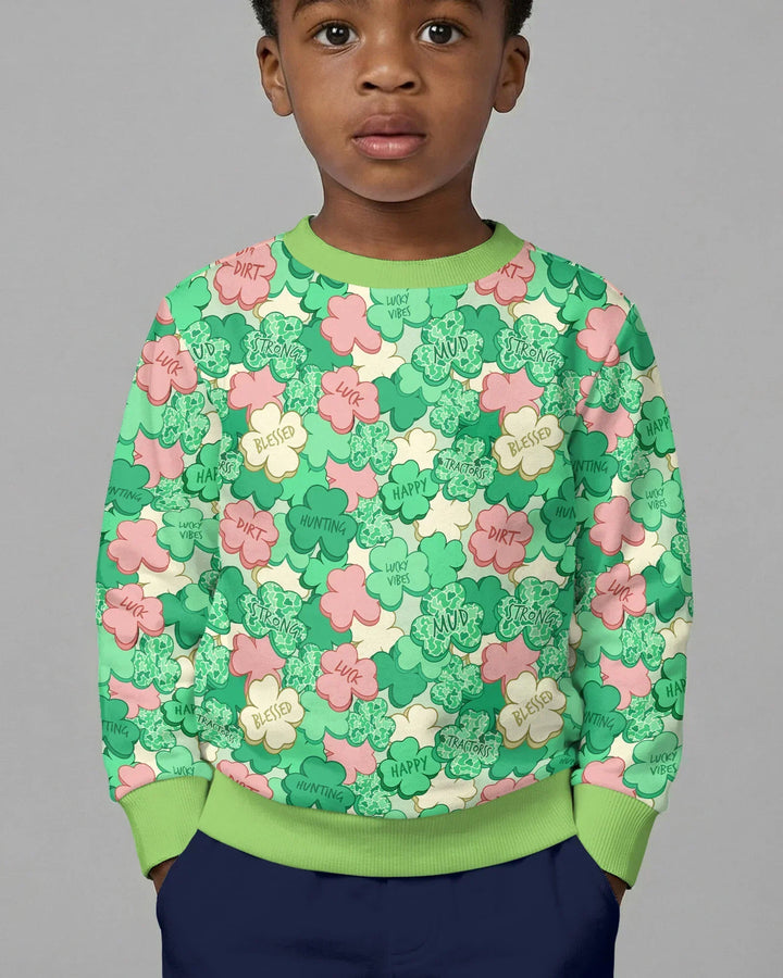Lucky Vibes Shamrock Crewneck Sweatshirt