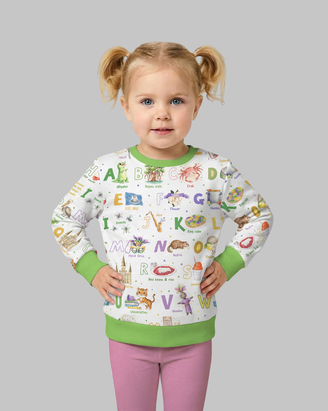 Alphabet of Lousiana Crewneck Sweatshirt