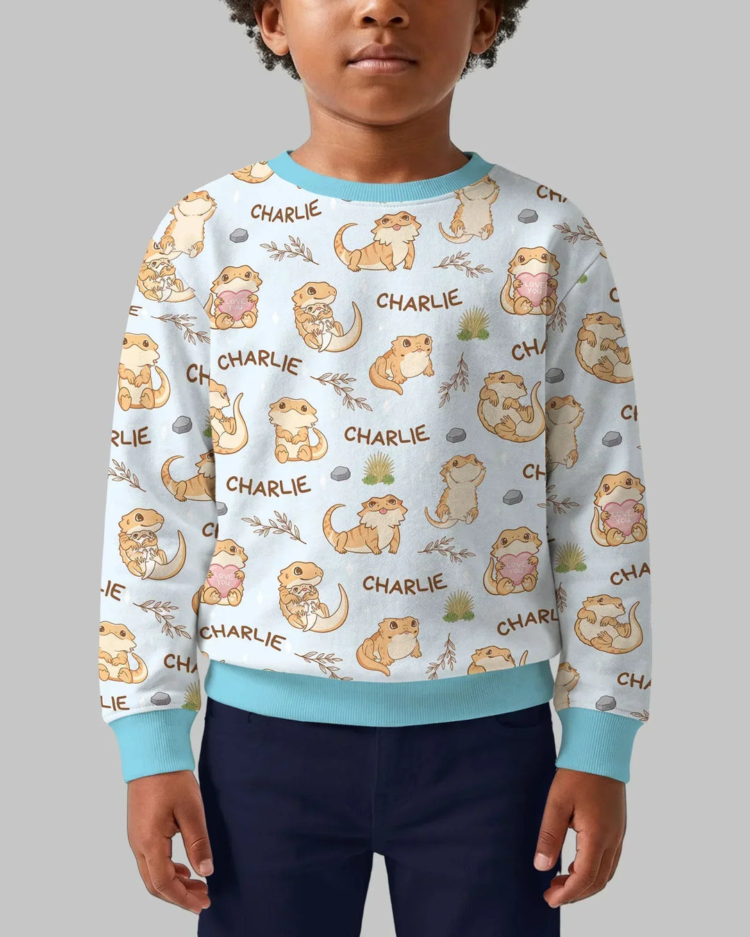 Custom Name Clueless Beardie Bamboo Crewneck Sweatshirt