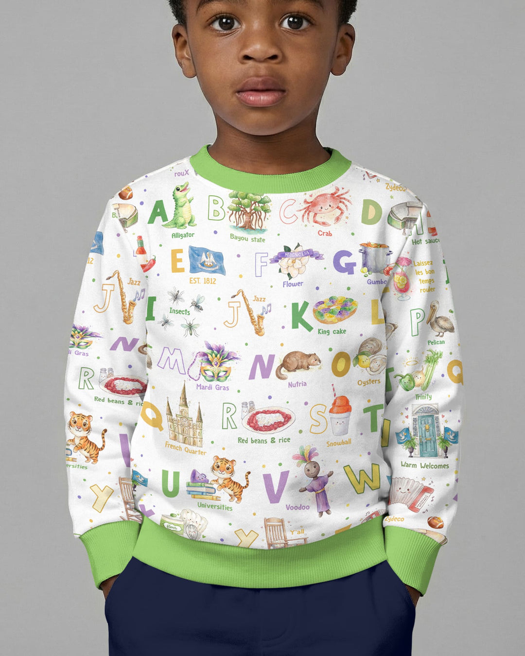 Alphabet of Lousiana Crewneck Sweatshirt