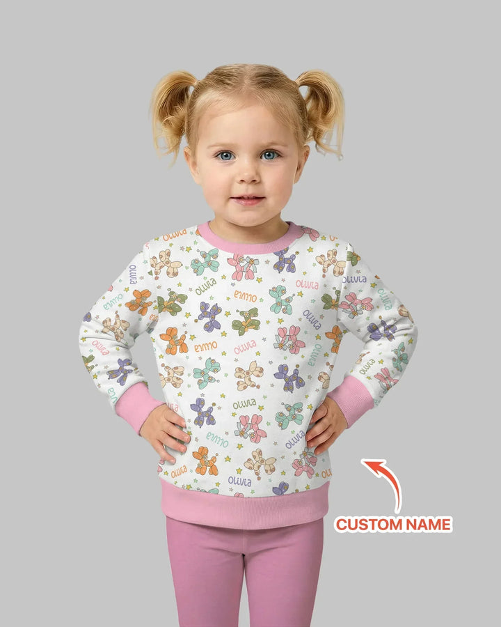 Custom Name Balloon Dog Crewneck Sweatshirt