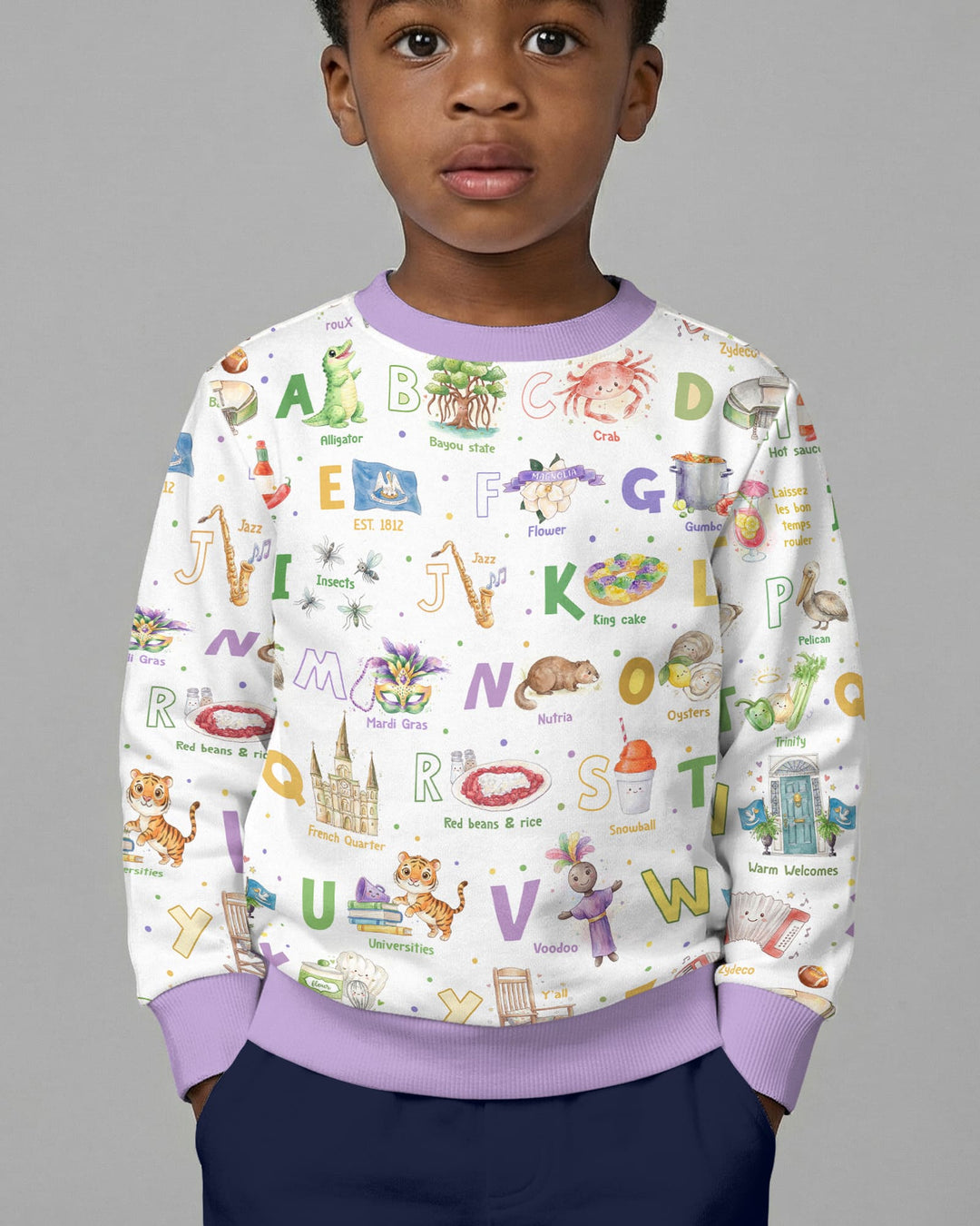 Alphabet of Lousiana Crewneck Sweatshirt