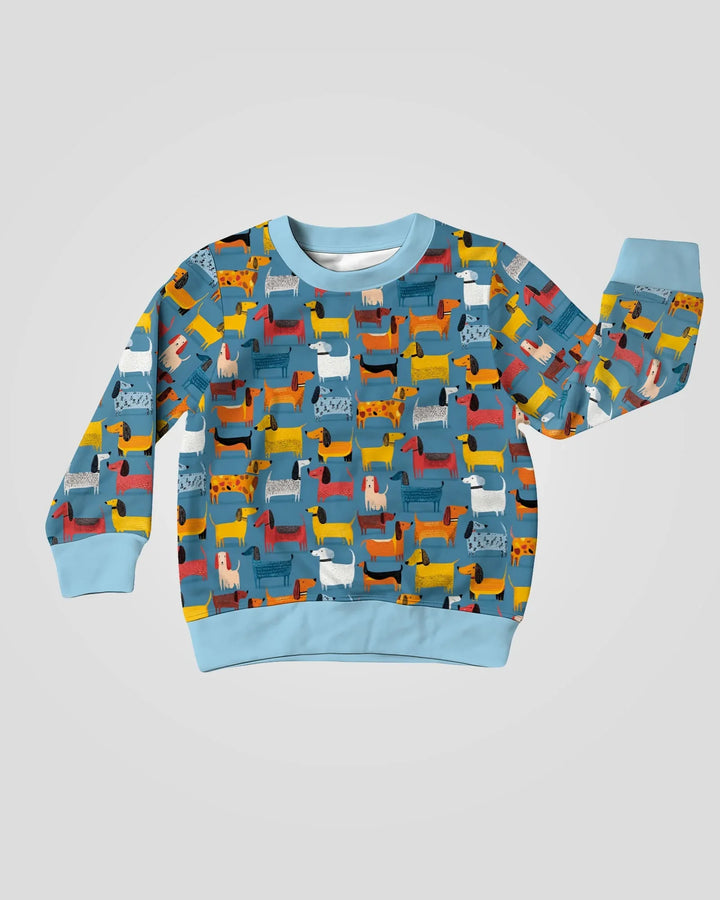 Whimsical Dachshund Bamboo Crewneck Sweatshirt