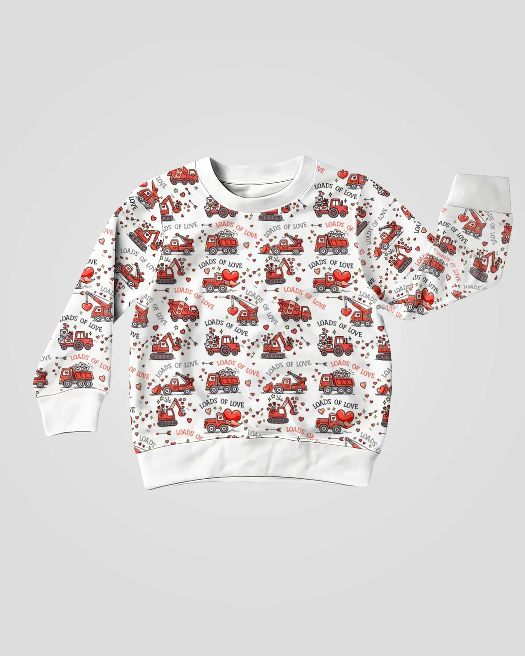 Construction Trucks Loads of Love Crewneck Sweatshirt