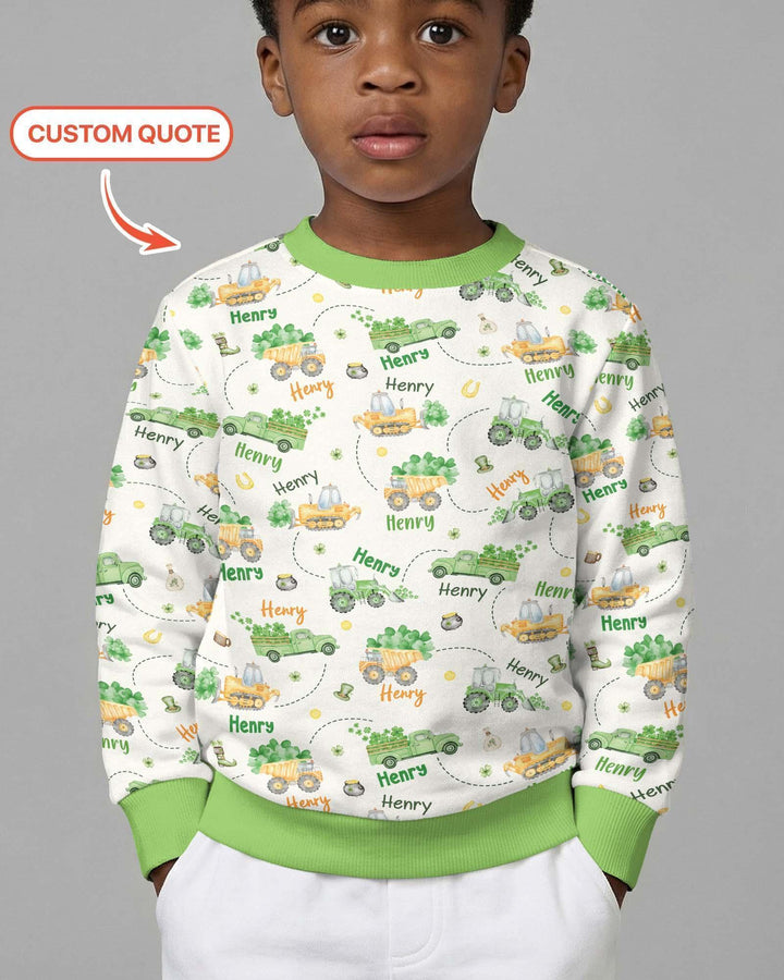 Construction St. Patrick's Day Custom Name Crewneck Sweatshirt