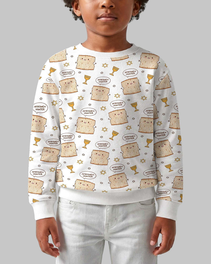 Sudadera de cuello redondo de bambú "Cazador de Afikoman"