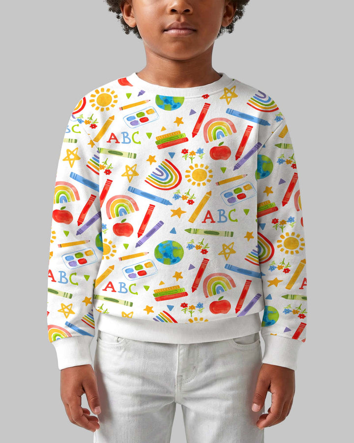 School Scribbles Bamboo Crewneck Sweatshirt