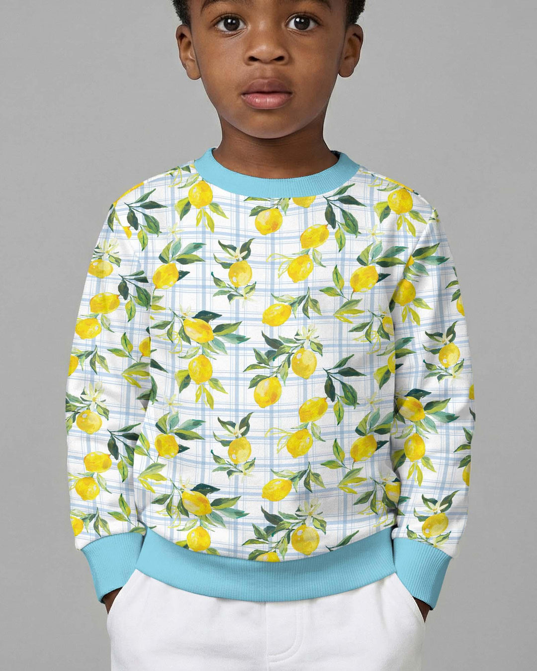 Mediterranean Lemons Family Matching Bamboo Crewneck Sweatshirt