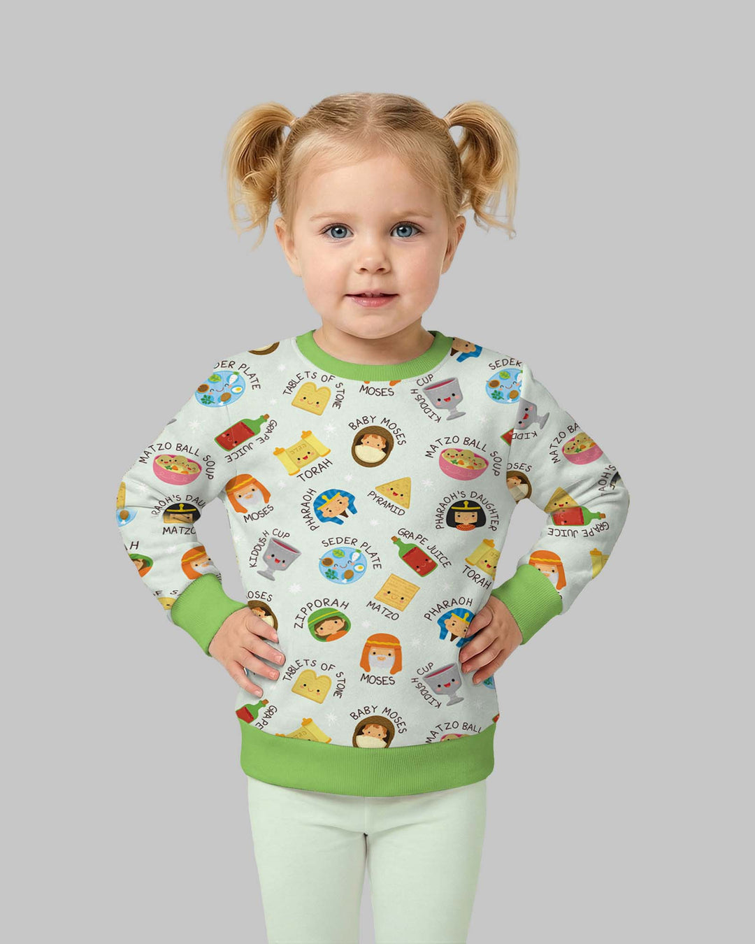 Cute Passover Characters Crewneck Sweatshirt