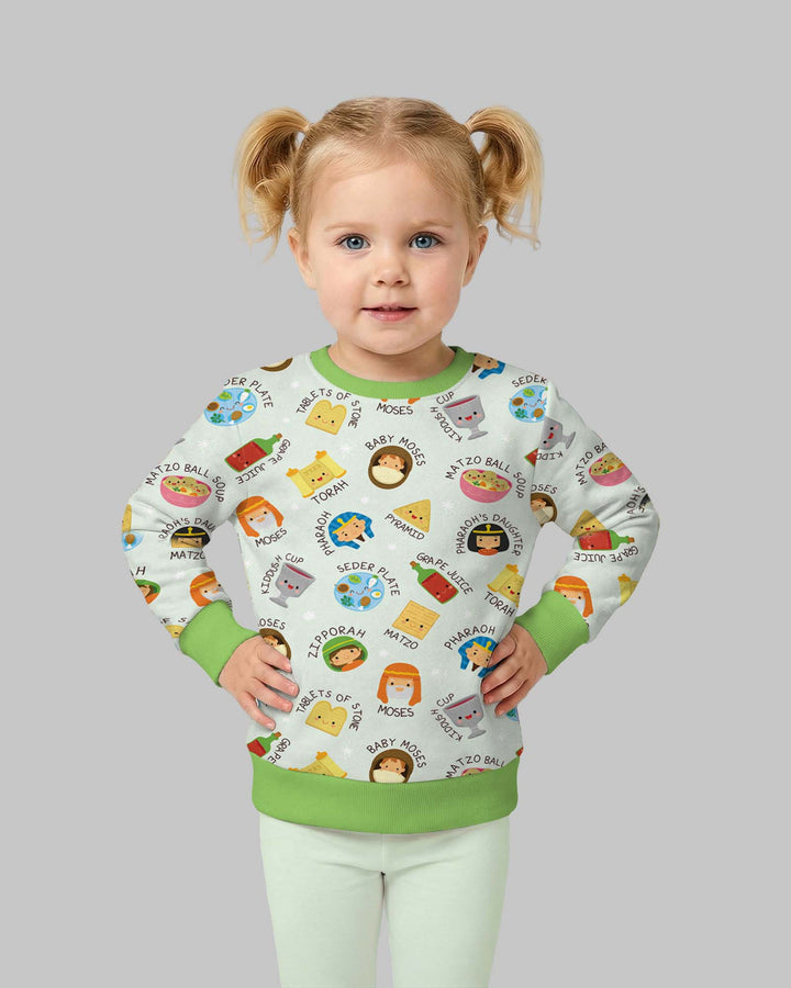 Cute Passover Characters Crewneck Sweatshirt