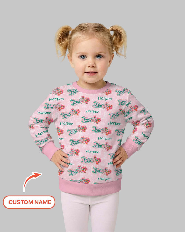 Custom Name Preppy Texas Charm Bamboo Crewneck Sweatshirt