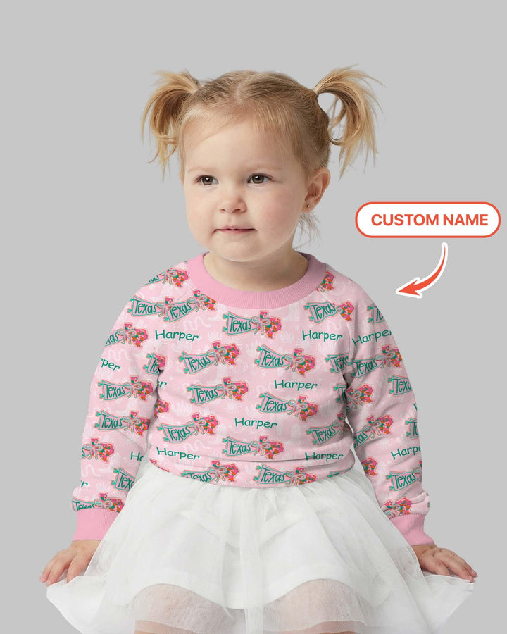 Custom Name Preppy Texas Charm Bamboo Crewneck Sweatshirt