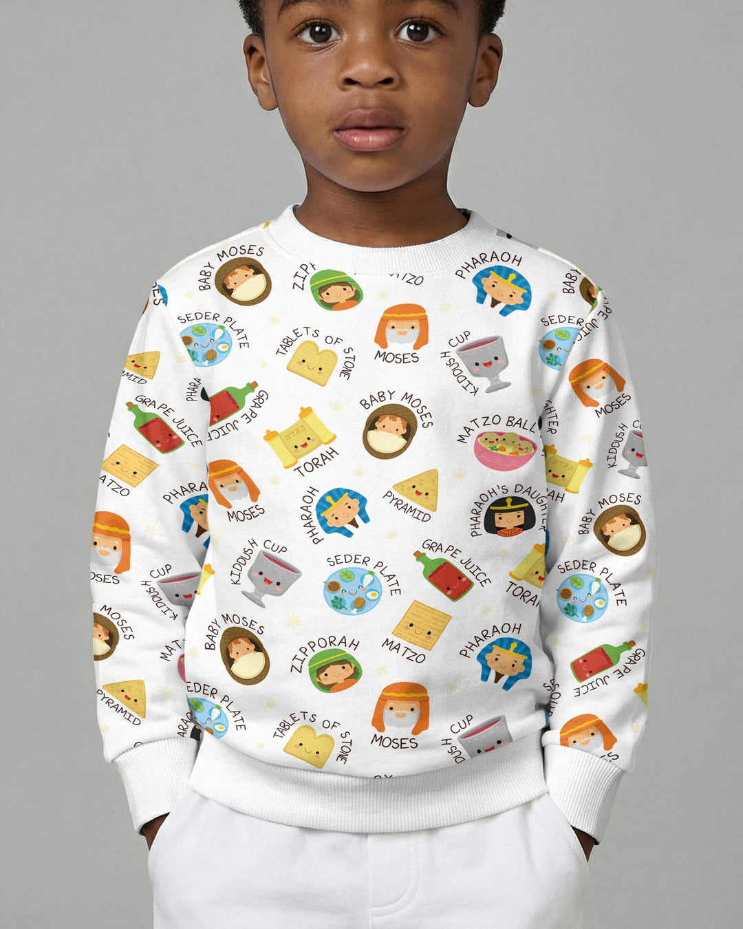 Cute Passover Characters Crewneck Sweatshirt