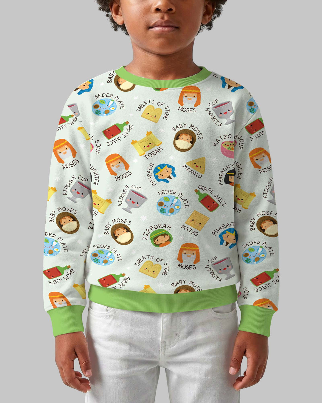 Cute Passover Characters Crewneck Sweatshirt