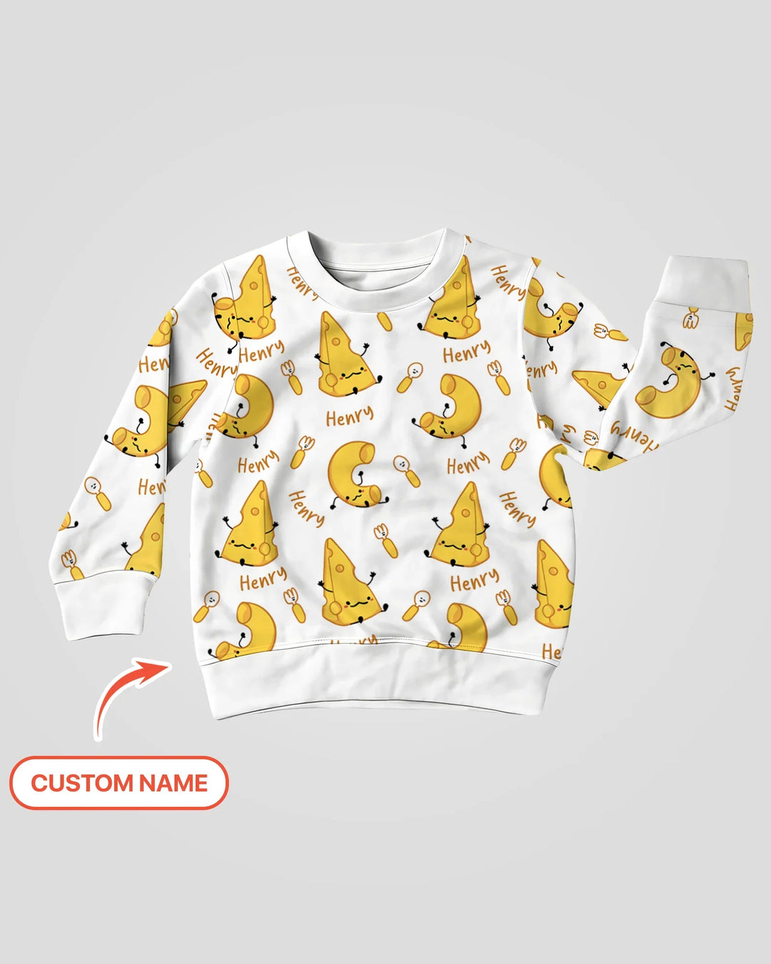 Custom Name Mac & Cheese Club Bamboo Crewneck Sweatshirt