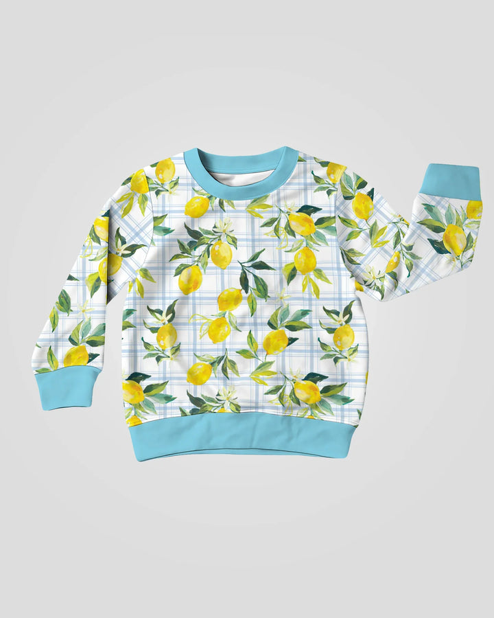 Mediterranean Lemons Family Matching Bamboo Crewneck Sweatshirt