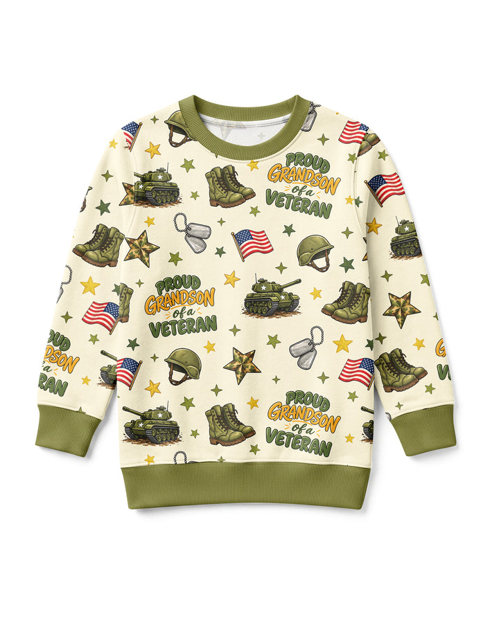 Proud Grandchild Of A Veteran Bamboo Crewneck Sweatshirt