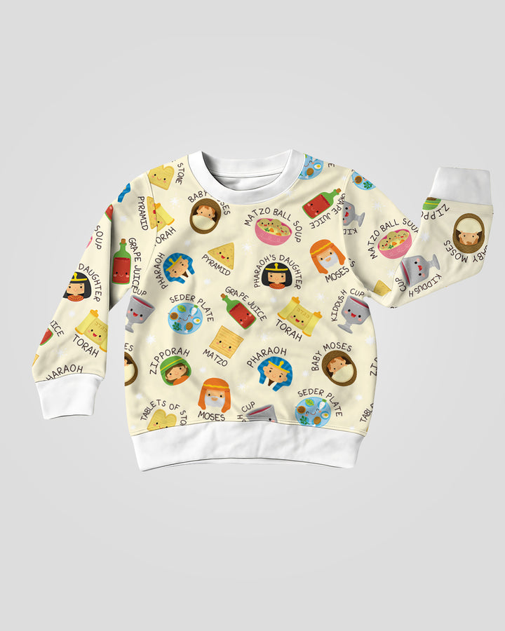 Cute Passover Characters Crewneck Sweatshirt