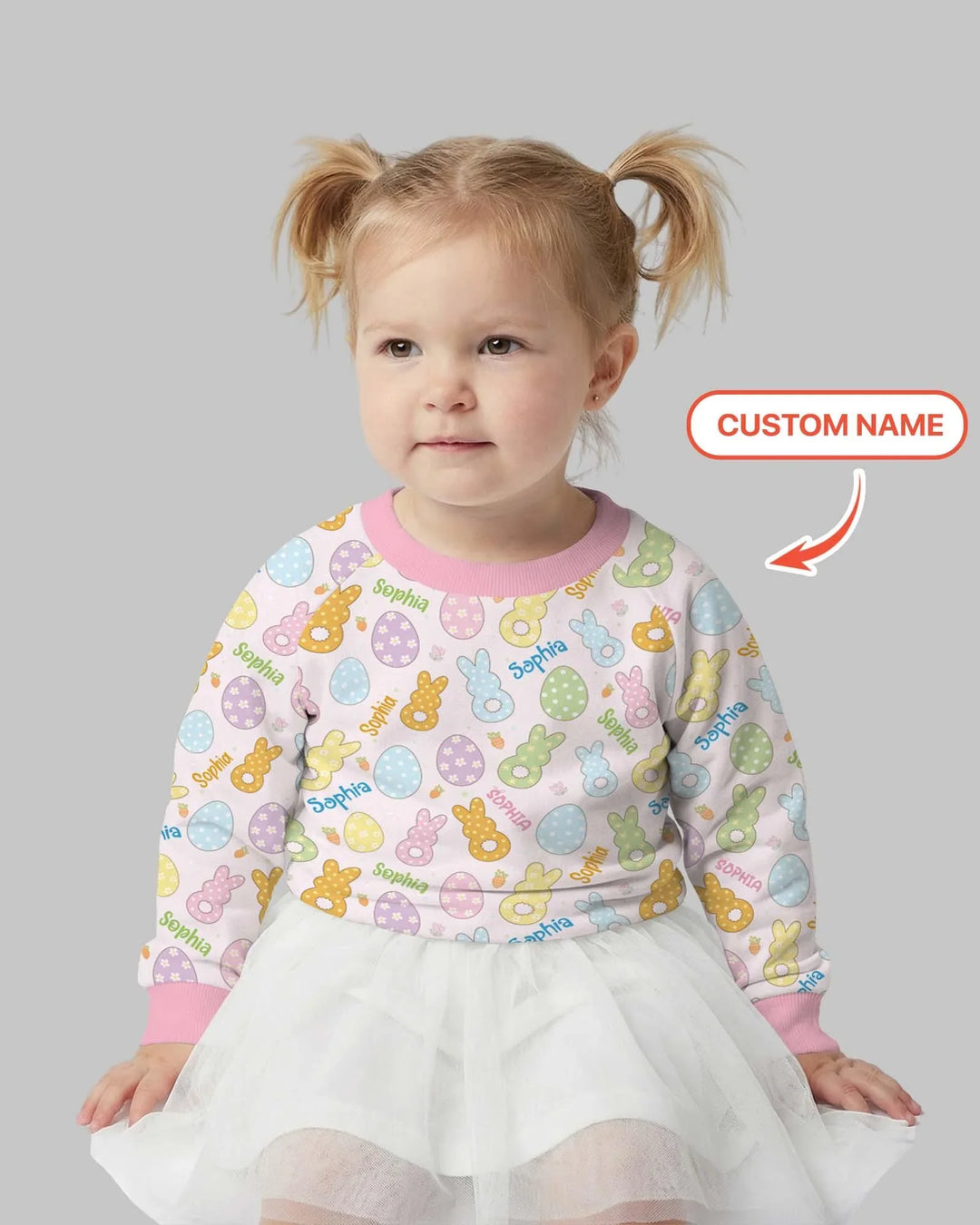 Custom Name Spring Pastel Easter Crewneck Sweatshirt