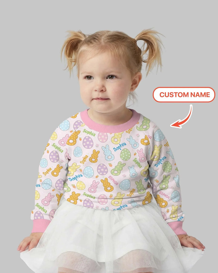 Custom Name Spring Pastel Easter Crewneck Sweatshirt