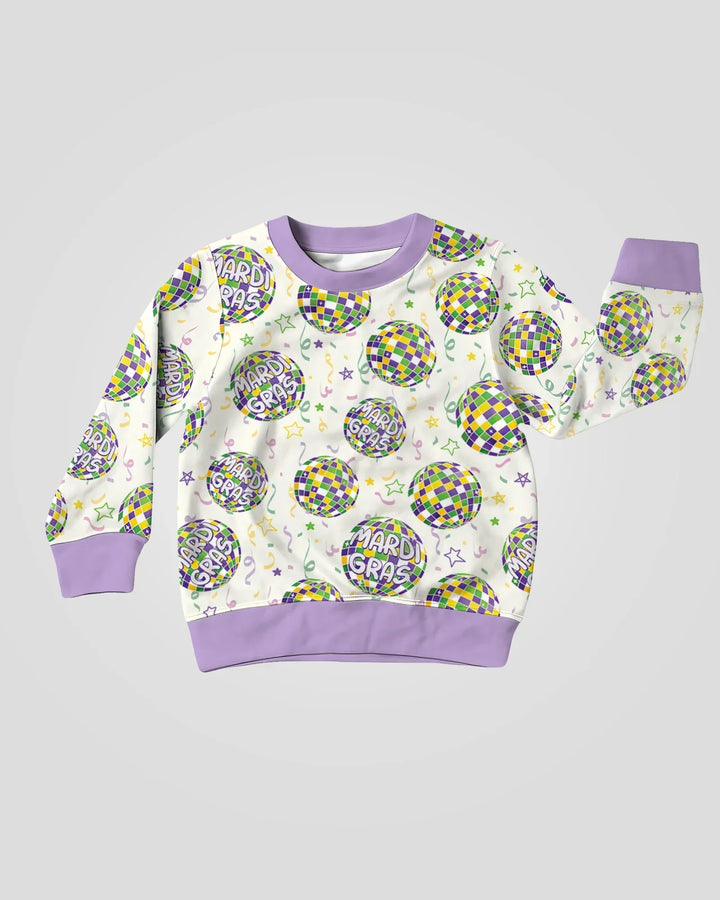 Mardi Gras Disco Ball  Crewneck Sweatshirt