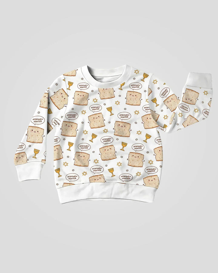 Sudadera de cuello redondo de bambú "Cazador de Afikoman"