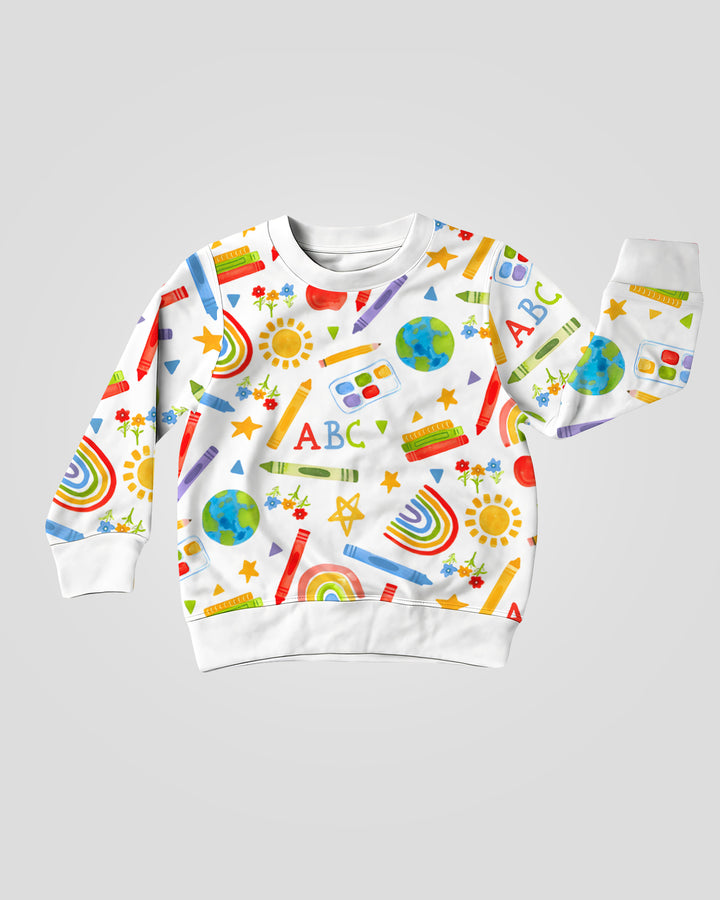 School Scribbles Bamboo Crewneck Sweatshirt