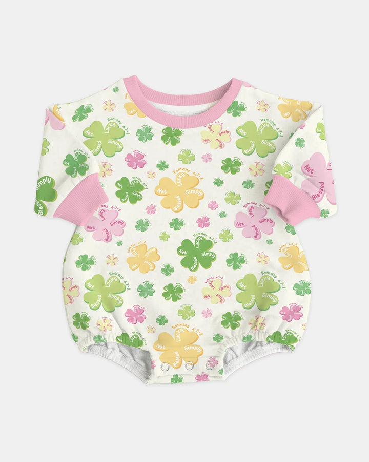 Shamrocks Print St. Patrick's Day Bubble Romper