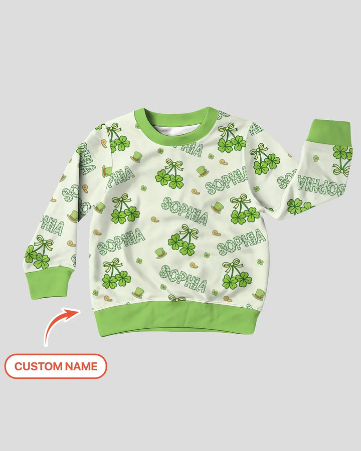 Custom Name Lucky Little Shamrock Crewneck Sweatshirt