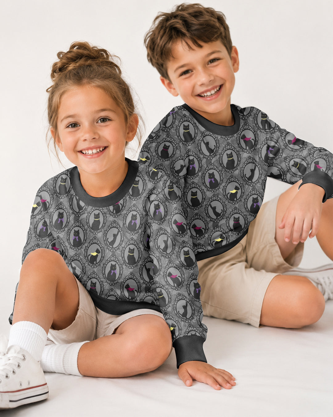 Midnight Cat Parade Bamboo Crewneck Sweatshirt