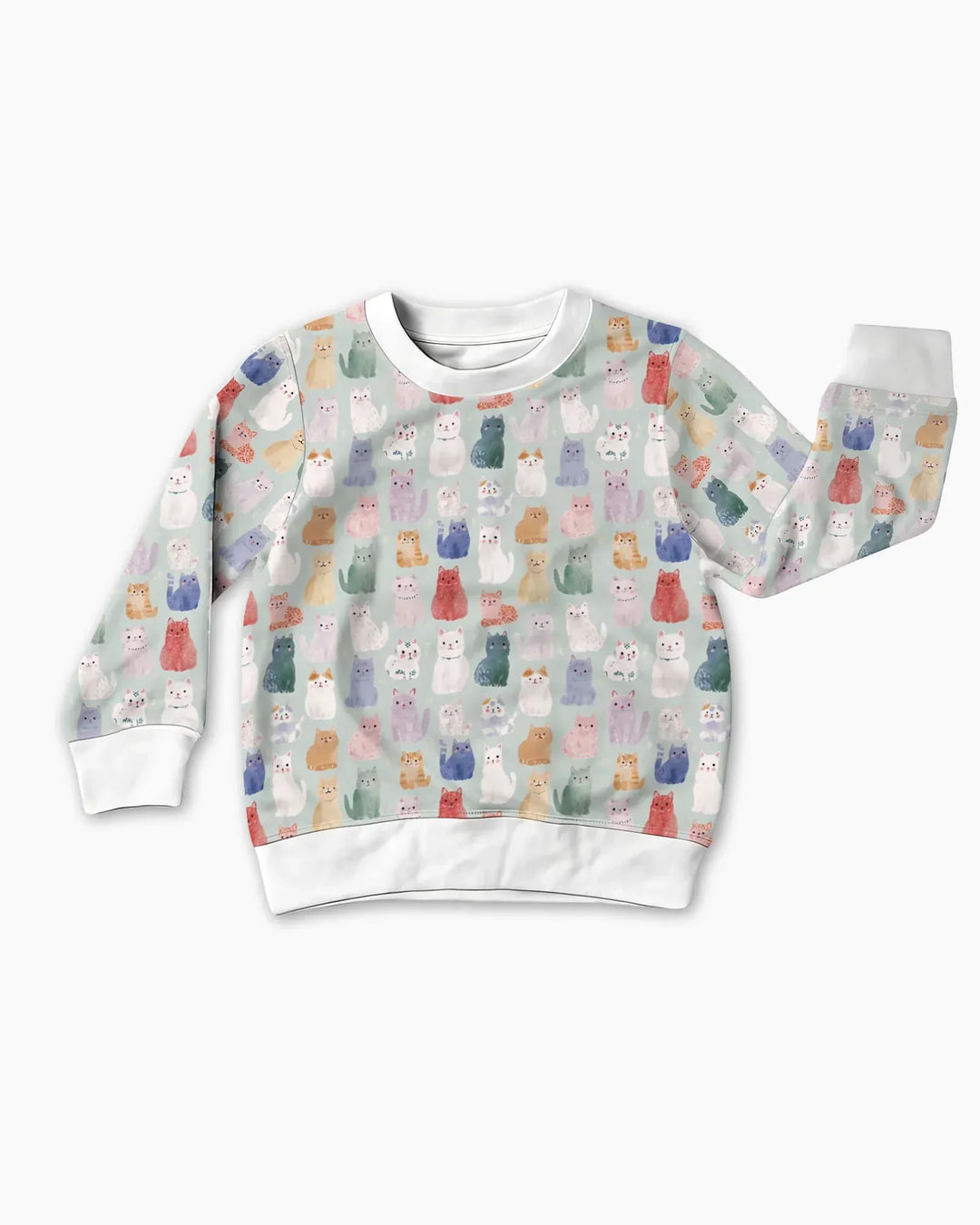 Verzauberte Happy Kitty Familien-Partnerlook Bambus-Rundhals-Sweatshirt