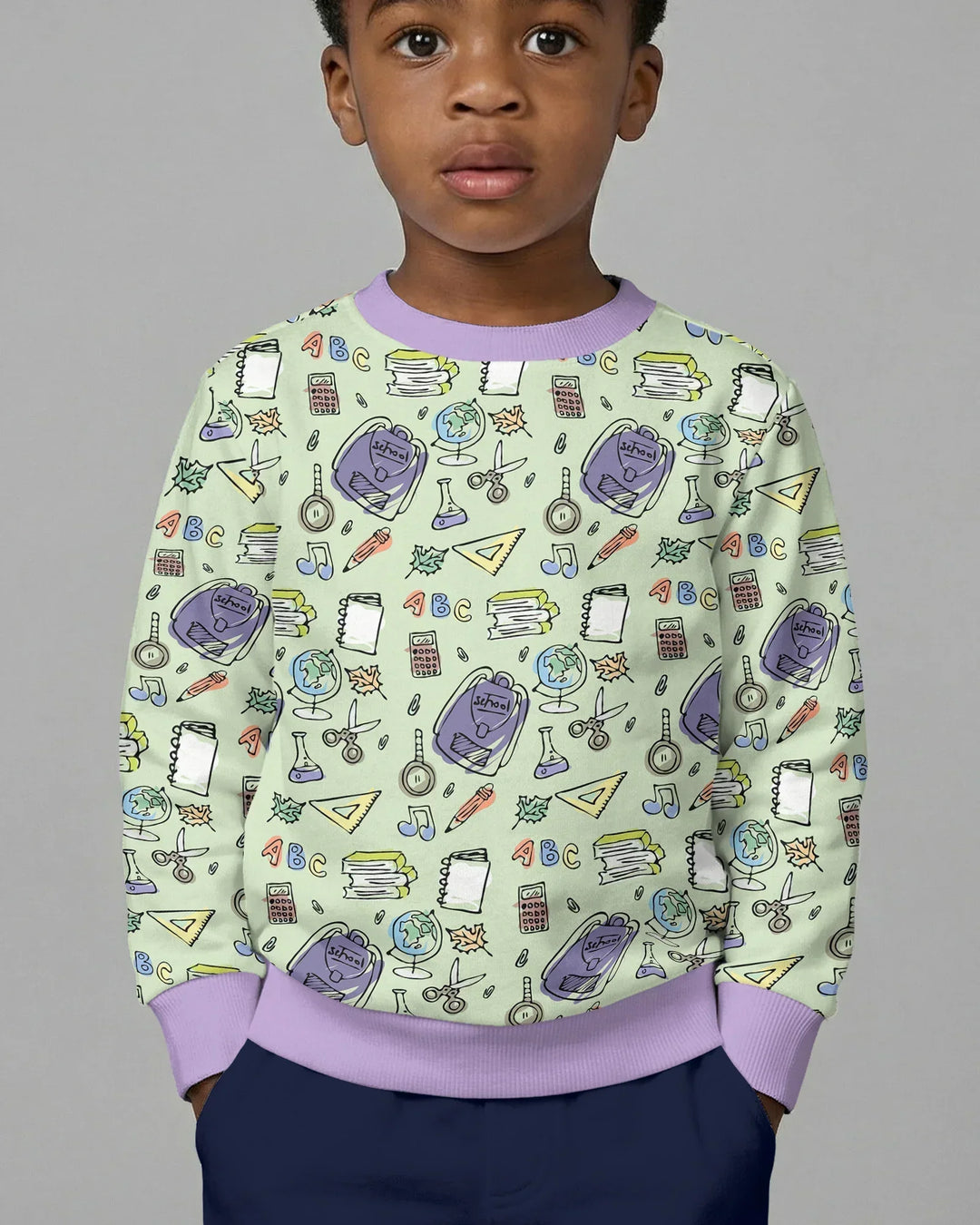 Doodle School Days Bamboo Crewneck Sweatshirt