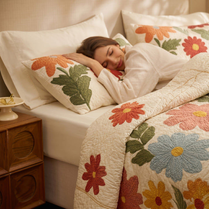 Sweet Daisy Bamboo Quilt Bedding Set