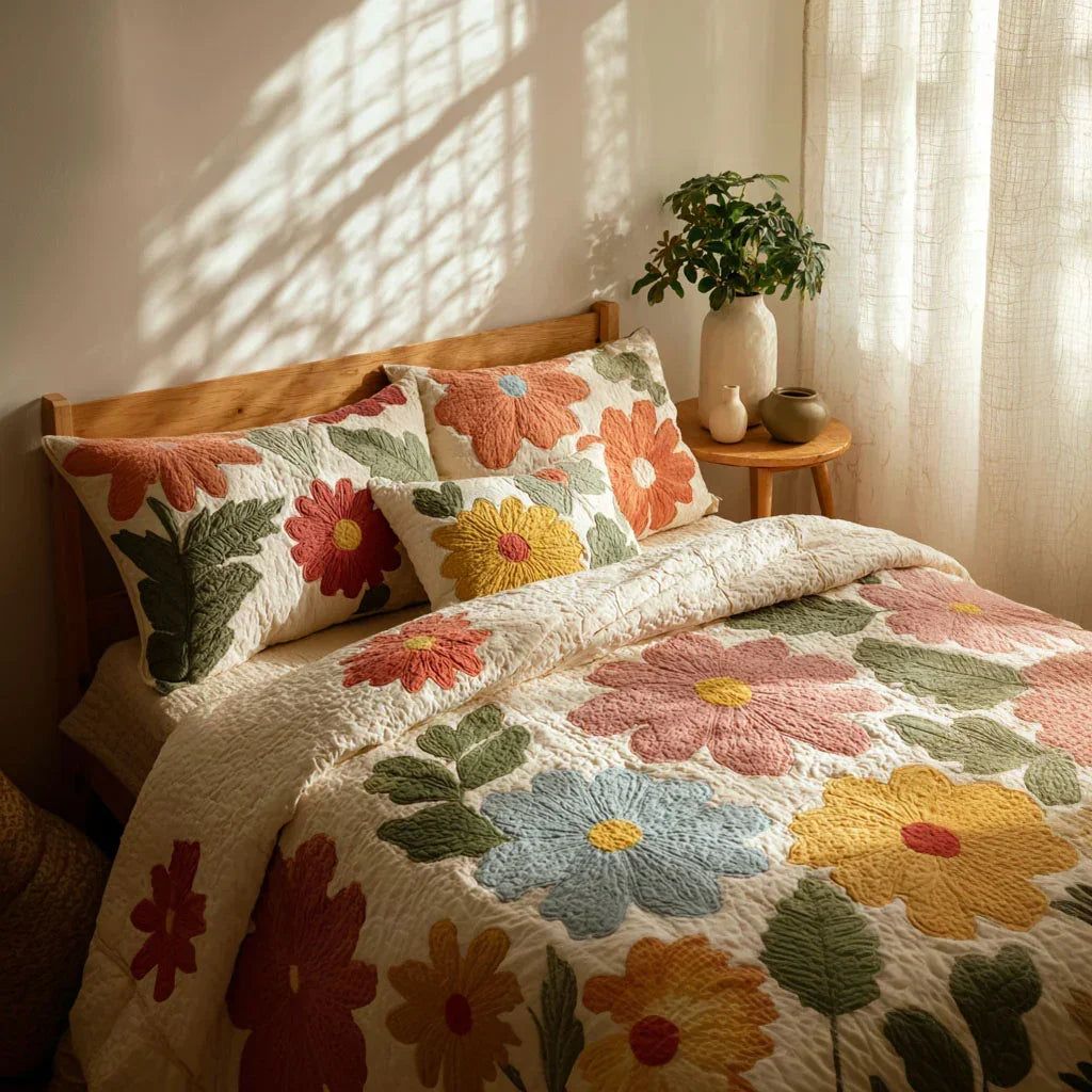 Sweet Daisy Bamboo Quilt Bedding Set