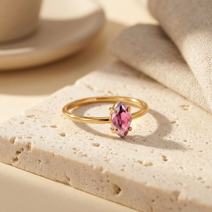 Dainty Marquise Birthstone Ring