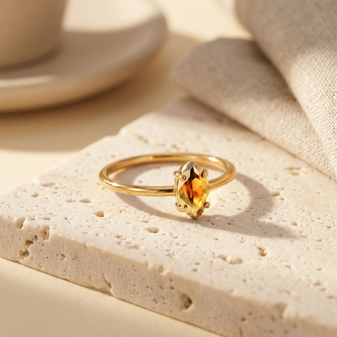 Dainty Marquise Birthstone Ring