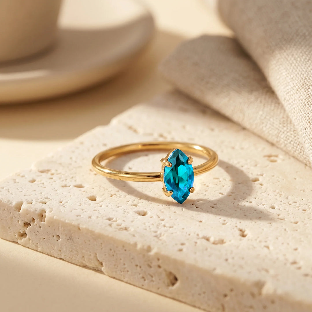 Dainty Marquise Birthstone Ring