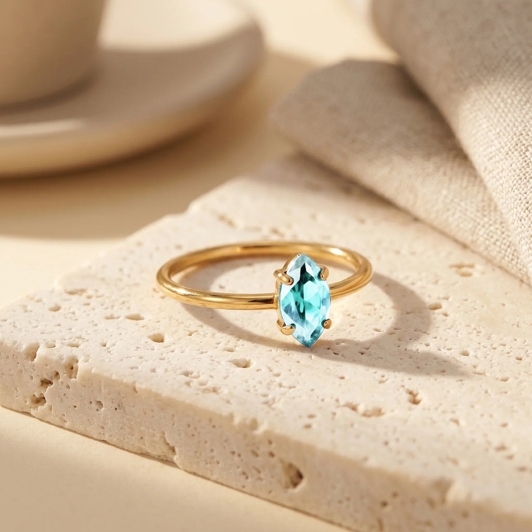 Dainty Marquise Birthstone Ring