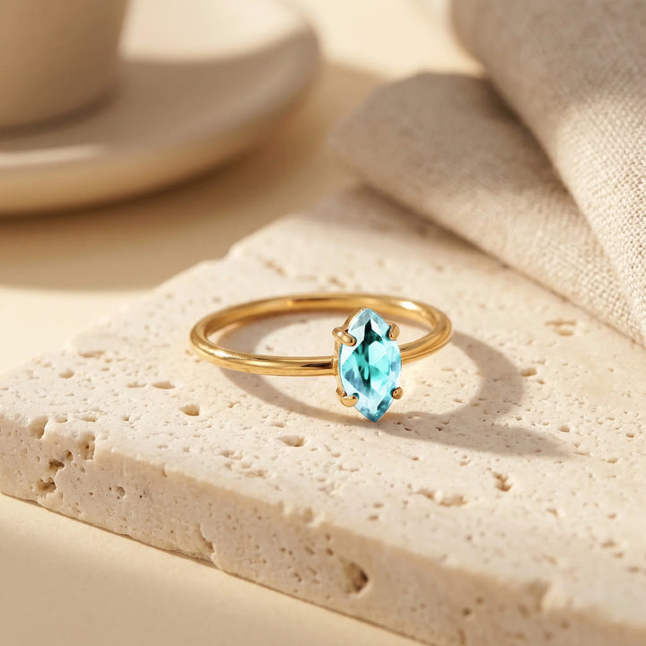 Dainty Marquise Birthstone Ring