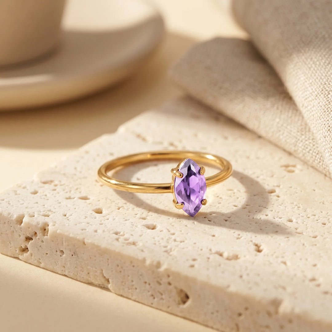 Dainty Marquise Birthstone Ring