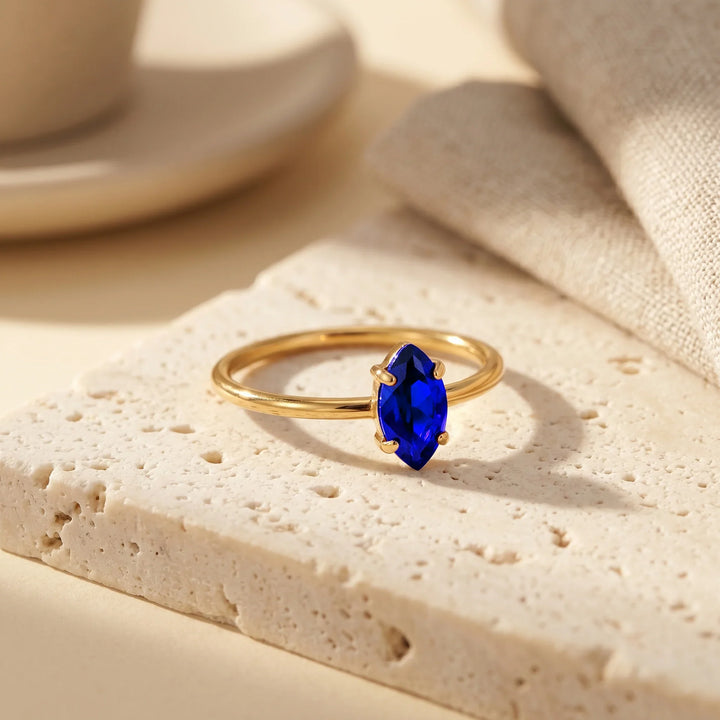 Dainty Marquise Birthstone Ring