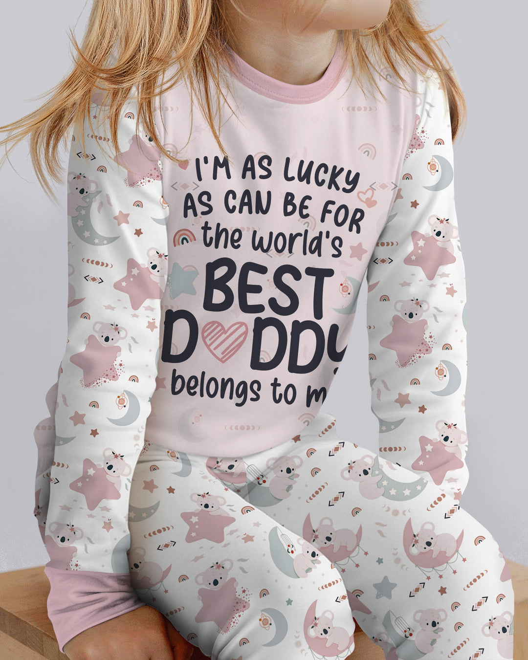 The World's Best Daddy Belongs To Me Bamboo Two Piece Long Sleeve Pajama Set
