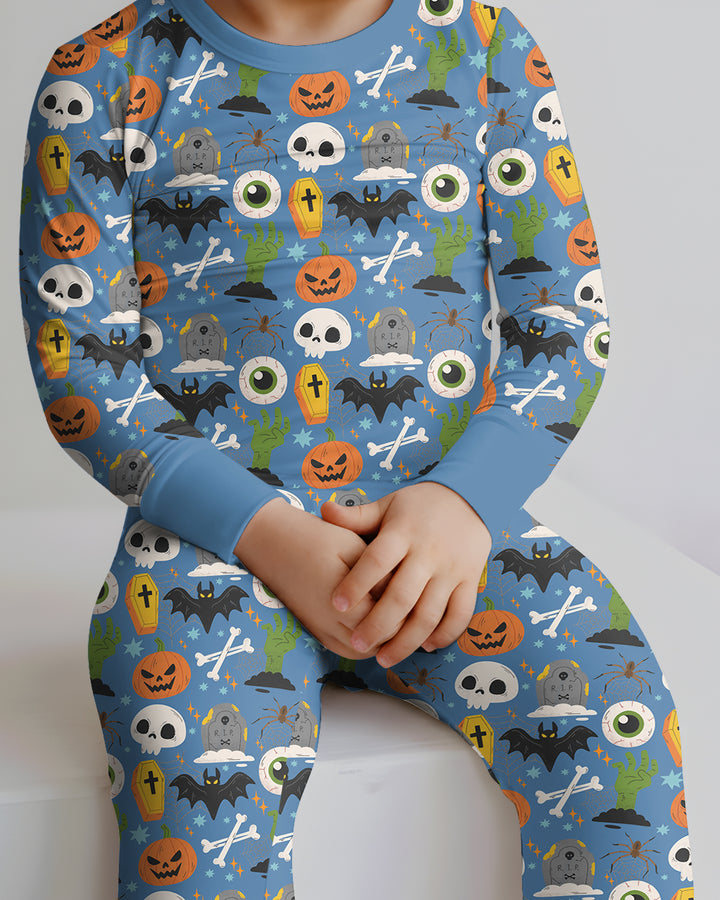 Little Monsters Bamboo Two Piece Long Sleeve Pajama Set For Halloween