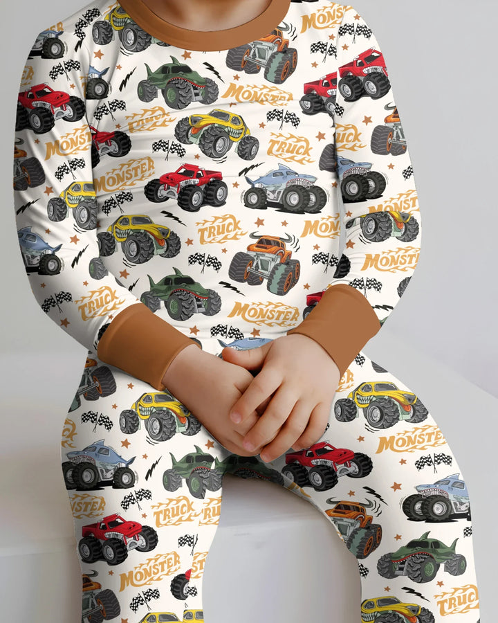 Zweiteiliges Langarm-Pyjama-Set mit Sommerfrüchten