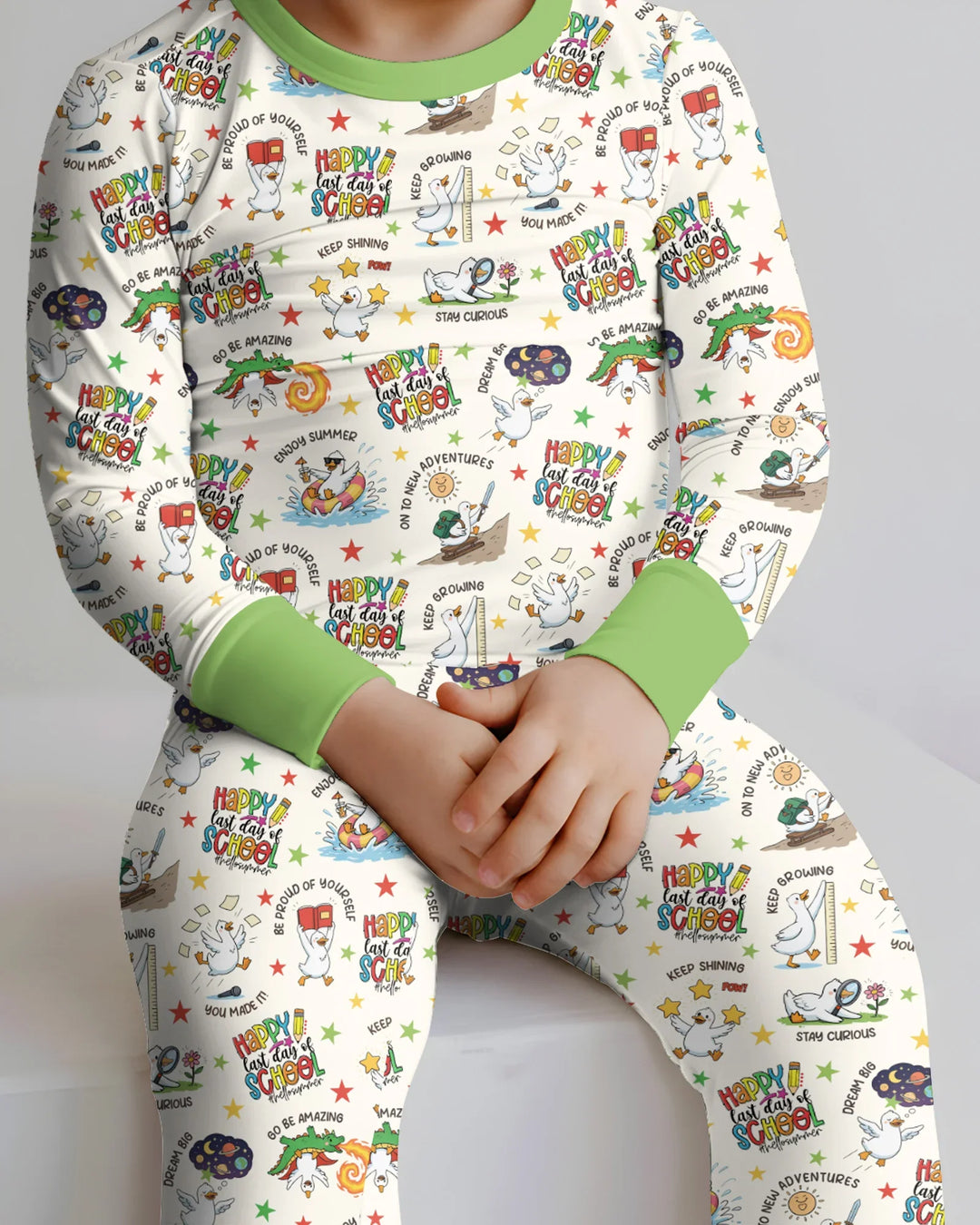 Silly Goose Happy Last Day of School Bamboo Two Piece Long Sleeve Pajama Set