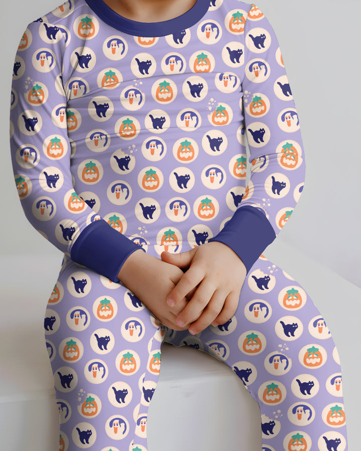 Zweiteiliges Langarm-Pyjama-Set mit Sommerfrüchten